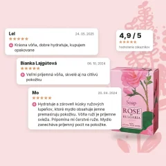 Prirodné mydlo s ružovou vodou Rose of Bulgaria 100 g, hodnotenia zákazníkov