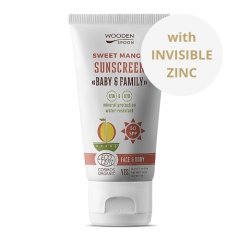 Opaľovacie telové mlieko Mango Baby & Family SPF50 Wooden Spoon 150ml Opaľovacie telové mlieko Mango Baby & Family SPF50 Wooden Spoon 150ml