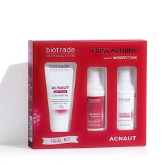 Cestovná sada starostlivosti o aknóznu pleť (čistiaci gél + pleťová voda + krém) Acnaut Biotrade