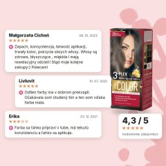 Farba na vlasy - popolová hnedá č. 23 Aroma Color, hodnotenia zákazníkov