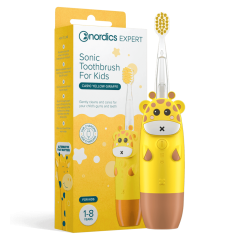 Sonický dětský zubní kartáček Žlutá žirafa 1-8 let Nordics Oral Care