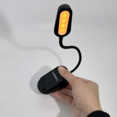 LED Leseleuchte ohne Blauanteil mit Clip-on schwarz Lunesto