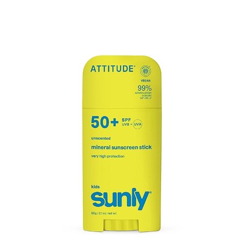Detský minerálny opaľovací krém ATTITUDE Sunly SPF 50+ bez vône 60 g