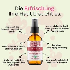 Rosenwasser aus Zentifolien-Rose im Glas (Rosa Centifolia) Alteya Organics 60 ml