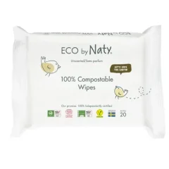 Vlhčené obrúsky ECO by Naty bez vône - pre citlivú pokožku 20ks