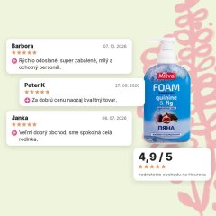 Šampón penový s chinínom a figou Milva 300ml, hodnotenia zákazníkov Šampón penový s chinínom a figou Milva 300ml, hodnotenia zákazníkov