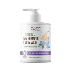 Żel pod prysznic i szampon do włosów dla dzieci 2w1 z ziołami Wooden Spoon 300 ml