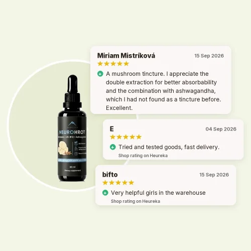 NeuroHrot tincture Hericium + Vitamin B12 + Ashwagandha Hrotlife 60ml