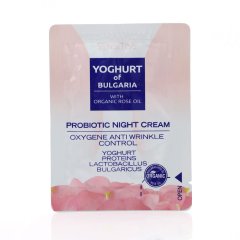 Nočný probiotický pleťový krém proti váskam s organickým ružovým olejom Yoghurt of Bulgaria 2ml vzorka