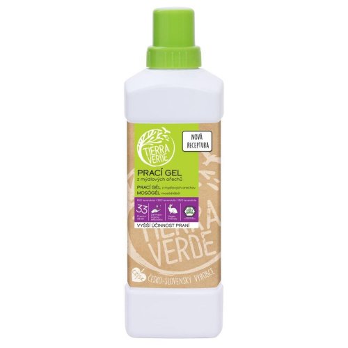 Prací gel z mýdlových ořechů s BIO levandulovou silicí (láhev) Tierra Verde 1l