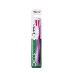 Zahnbürste Medium mit ergonomischer Biegung, 6580 Borsten, violett, Nordics Oral Care