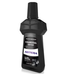 Płyn do płukania jamy ustnej z węglem aktywnym przeciw próchnicy Astera 300ml Płyn do płukania jamy ustnej z węglem aktywnym przeciw próchnicy Astera 300ml