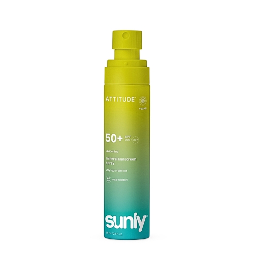 Minerálny opaľovací krém v spreji ATTITUDE Sunly SPF 50+ bez vône 75 ml