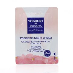 Noční probiotický pleťový krém proti vráskám s organickým růžovým olejem Yoghurt of Bulgaria 2ml vzorek