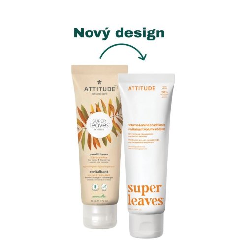 Prírodný kondicionér ATTITUDE Super leaves lesk a objem - sójový protein a brusnice 240 ml