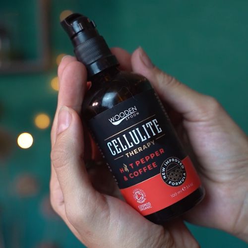 Olej proti celulitidě s černým pepřem a kávovým extraktem Wooden Spoon 100ml