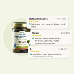 Olivy Kalamata a zelené olivy al naturale bez kôstky organické MANI 175g, hodnotenia Olivy Kalamata a zelené olivy al naturale bez kôstky organické MANI 175g, hodnotenia