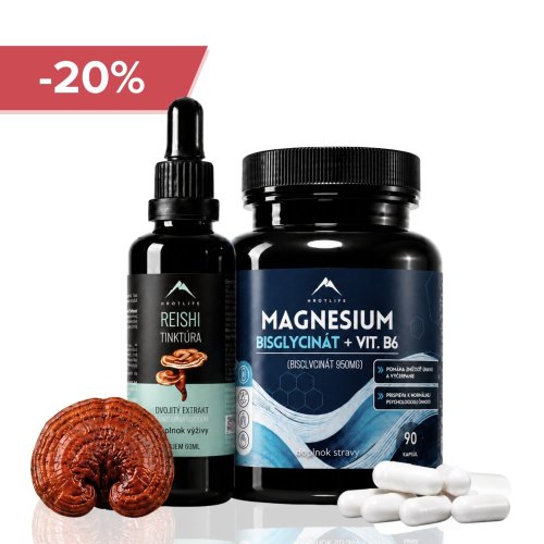 Spánek - Reishi tinktura 50ml a Magnézium bisglycinát 90ks Hrotlife