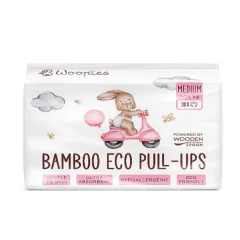 Woopies Öko-Baby-Windelhosen (9-14kg) Pull-ups Wooden Spoon Medium 30 Stk.