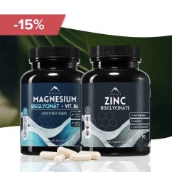 Baza mineralna - Bisglicynian magnezu 90cps i Bisglicynian cynku 90cps Hrotlife
