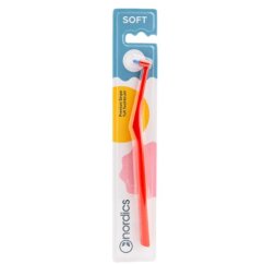 Jednozväzková zubná kefka Soft červená Nordics Oral Care 1ks Jednozväzková zubná kefka Soft červená Nordics Oral Care 1ks