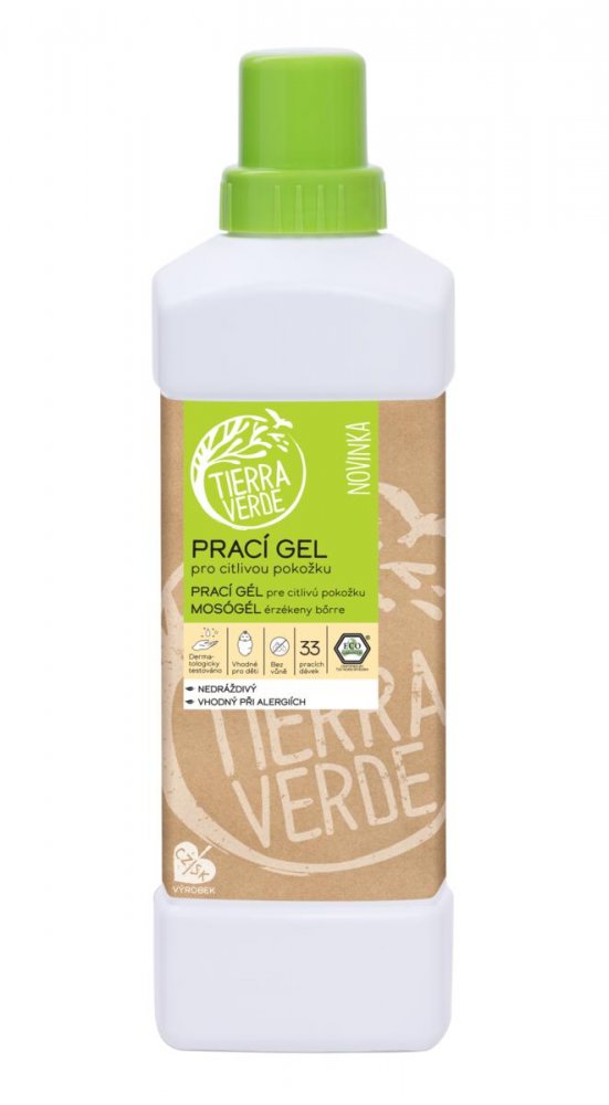 E-shop Prací gél z mydlových orechov pre citlivú pokožku (fľaša) Tierra Verde 1l