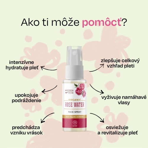 Ružová voda na pleť z ruže damašskej v spreji Wooden Spoon 50ml