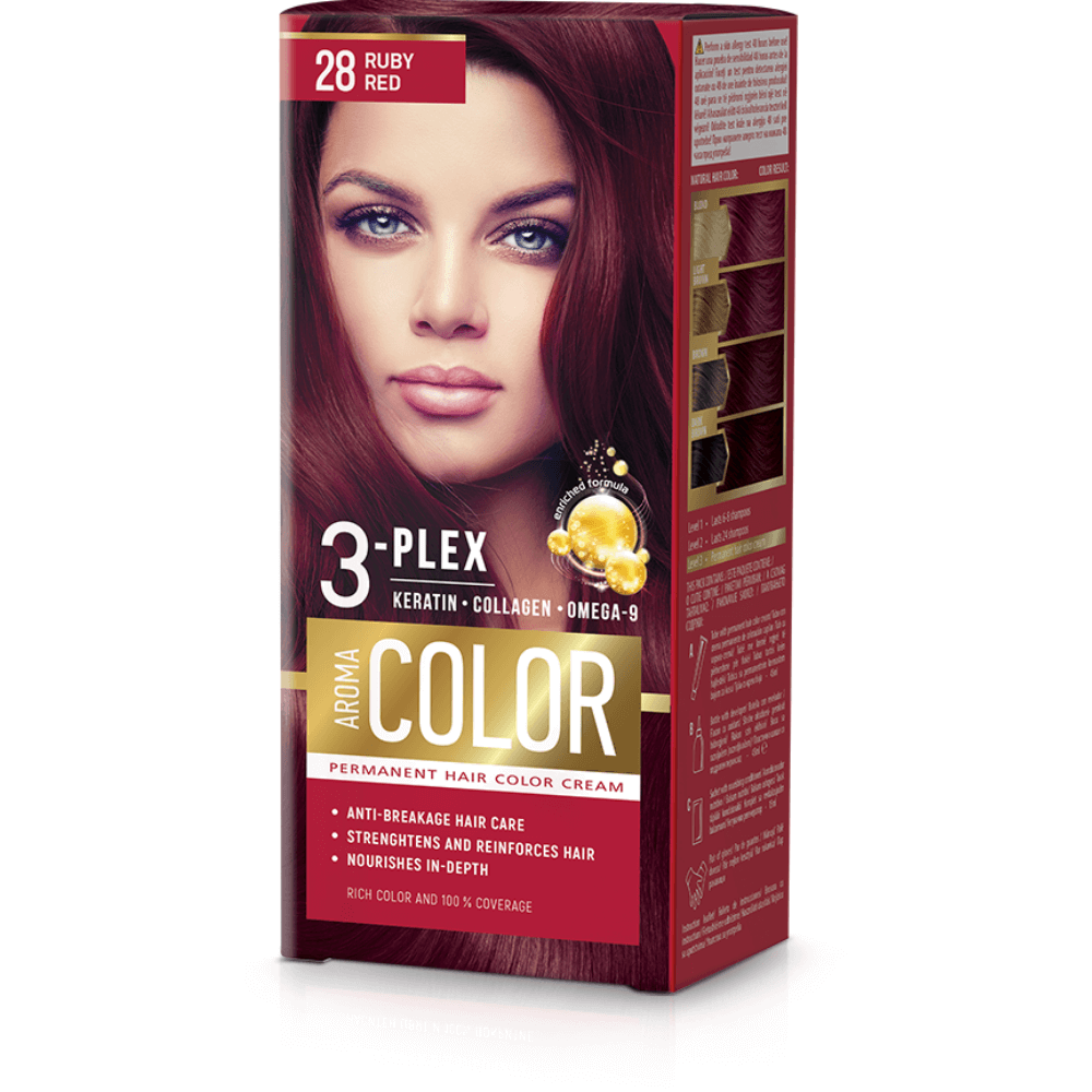 Farba na vlasy - rubínovo červená č. 28 Aroma Color