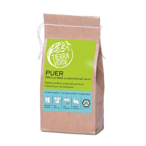 E-shop Puer – bieliaci prášok a odstraňovač škvŕn na báze kyslíka (papierové vrecko) Tierra Verde 250g