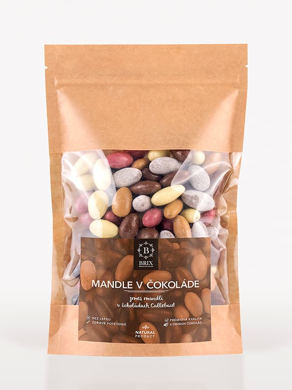 Levně Mandle v čokoládě -6 druhů čokolád - BRIX - 450g