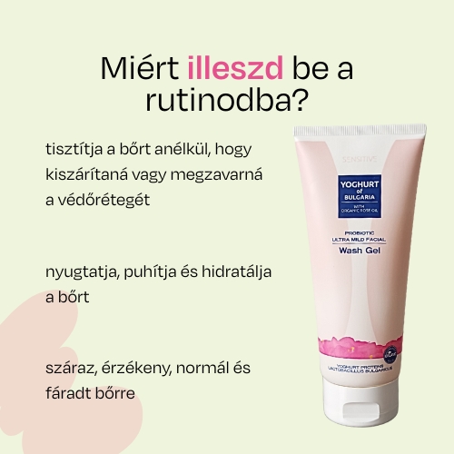 Tisztító gél arcra, organikus rózsaolajjal YOGHURT OF BULGARIA 200 ml