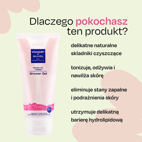 Żel pod prysznic z organicznym olejkiem różanym probiotyczny YOGHURT OF BULGARIA 200 ml