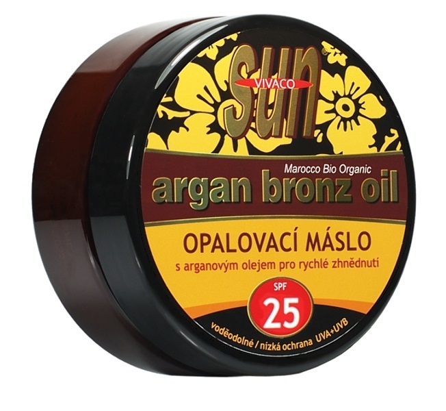 Levně Opalovací máslo s arganovým olejem pro rychlé zhnědnutí SPF 25 VIVACO 200 ml