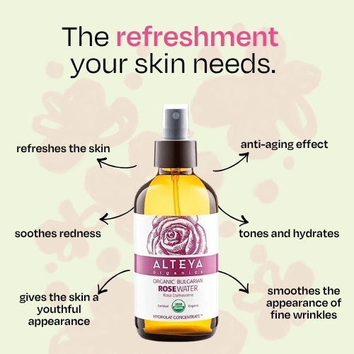 Rose water Alteya Organics in glass 240 ml
