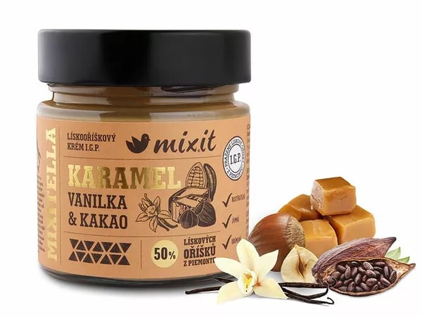 Mixitella Premium Lieskový oriešok z Piemontu s karamelom Mixit 200 g