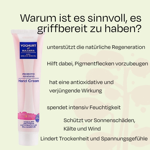 Regenerierende probiotische Handcreme mit Bio-Rosenöl YOGHURT OF BULGARIA 75 ml