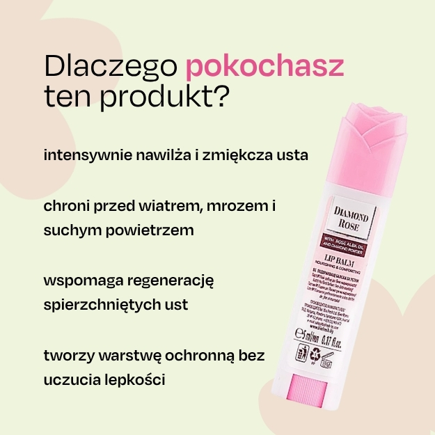 Pielęgnujący balsam do ust Diamond Rose Biofresh 5 ml