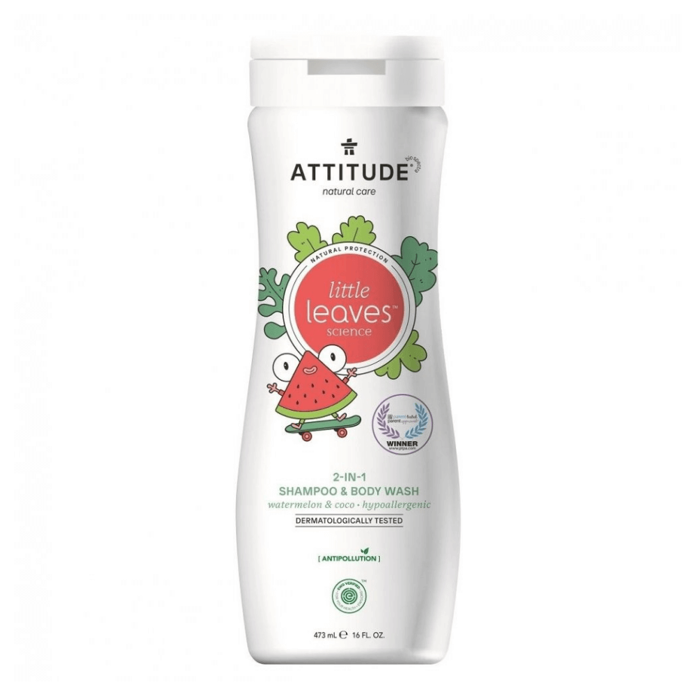 Little leaves Dětské tělové mýdlo a šampon (2v1) s vůní melounu a kokos Attitude 473ml