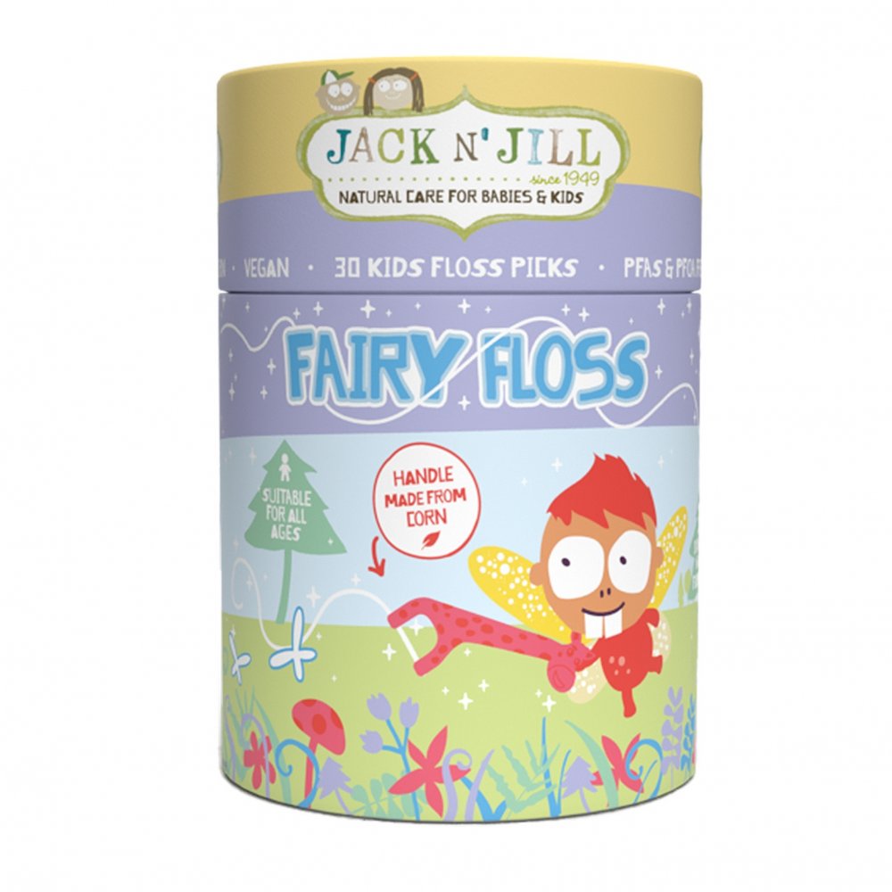 Levně Zubní nit pro děti Fairy Floss Jack N' Jill 30ks