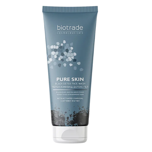 Detoxikačný čistiaci gél s aktívnym uhlím Pure skin Biotrade 200ml