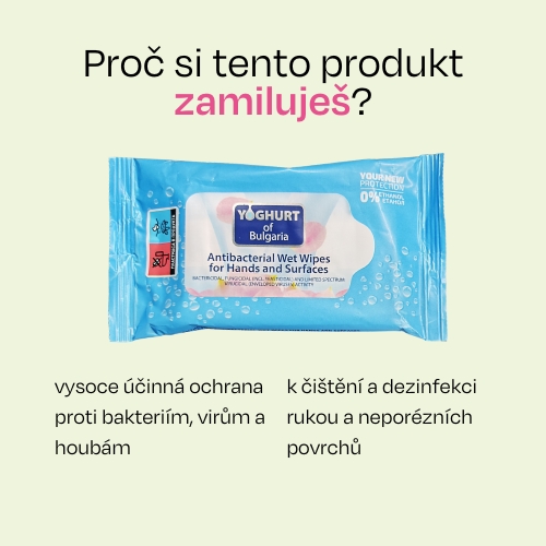 Vlhčené antibakteriální ubrousky na ruce Yoghurt of Bulgaria 15ks