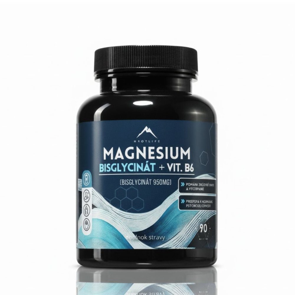 Magnézium bisglycinát + vitamín B6 Hrotlife 90cps