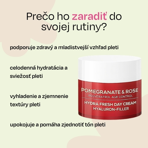 Denný pleťový krém Hyaluron-filler Pomegranate & Rose 50ml