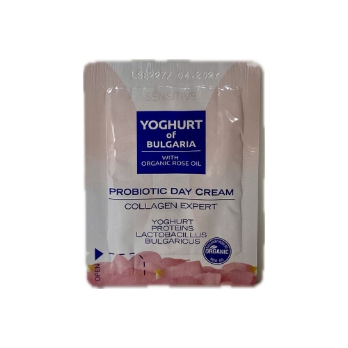 Denný probiotický pleťový krém s kolagénom a organickým ružovým olejom Yoghurt of Bulgaria 2ml vzorka