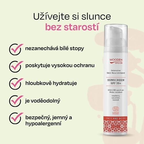 Opalovací mléko na tělo a obličej SPF 35+ Wooden Spoon 100ml
