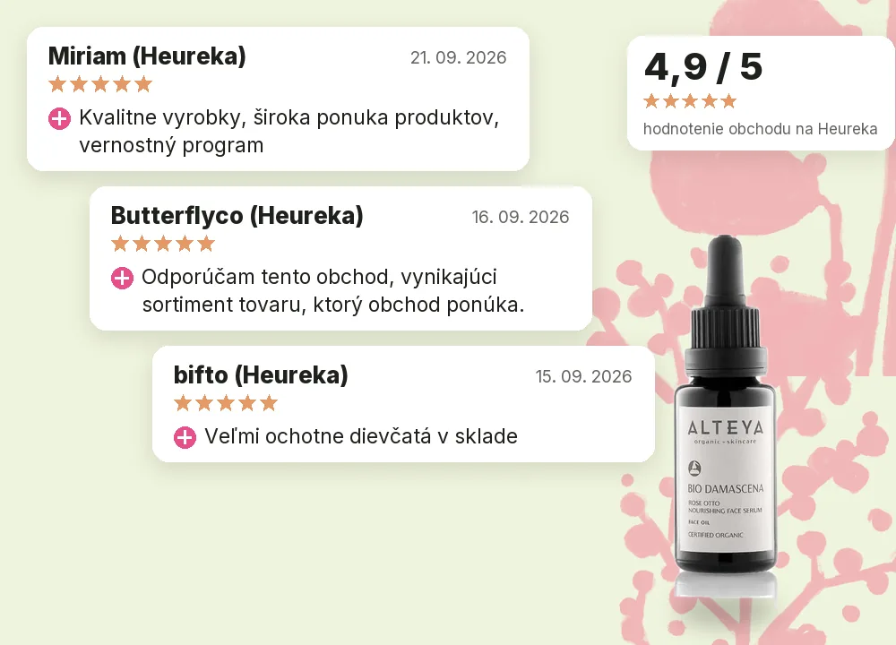 Vyživovacie pleťové sérum Bio Damascena Alteya Organics 20 ml: hodnotenie obchodu na Heureka Vyživovacie pleťové sérum Bio Damascena Alteya Organics 20 ml: hodnotenie obchodu Emerosa na Heureka 4,9 z 5