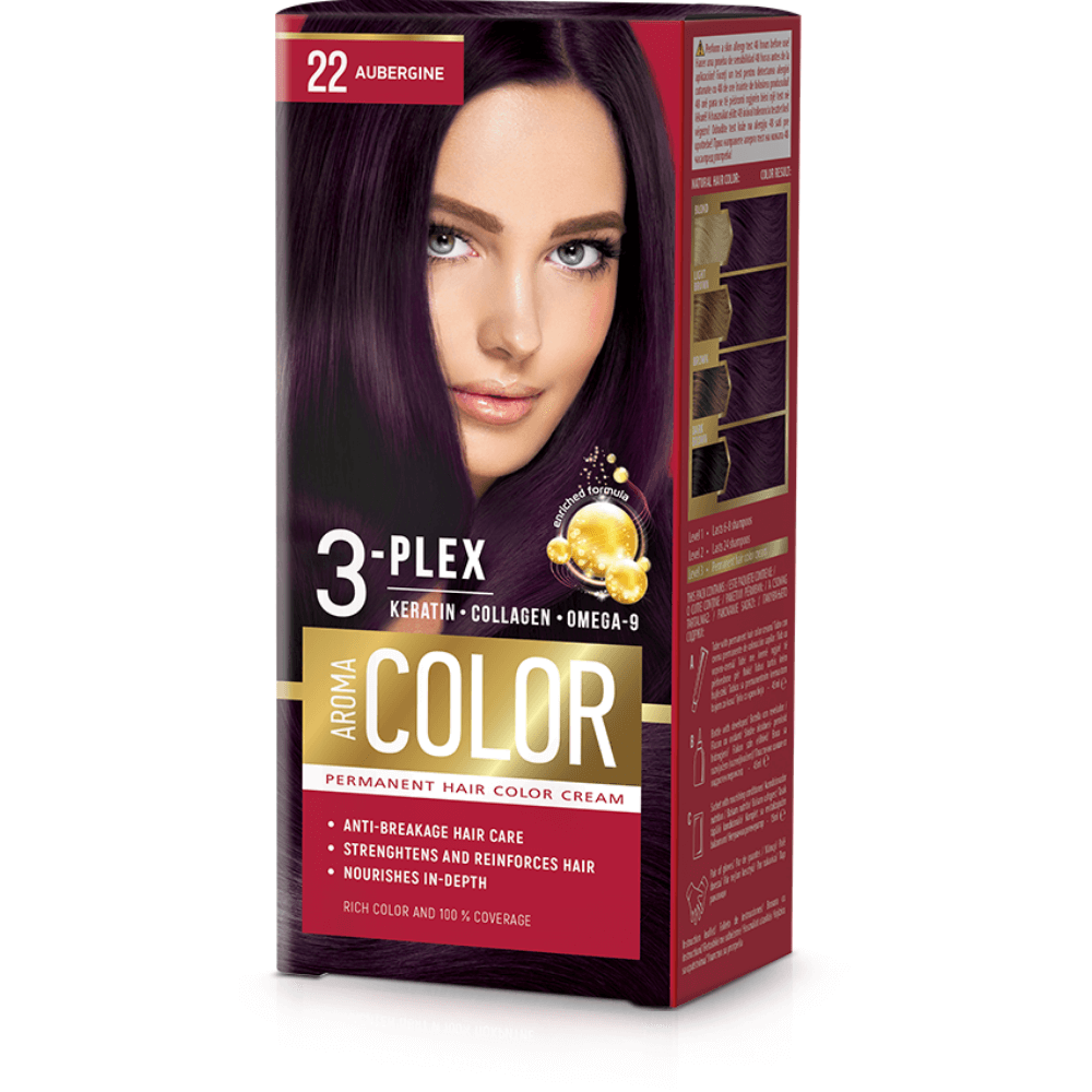 Farba na vlasy - baklažán č. 22 Aroma Color