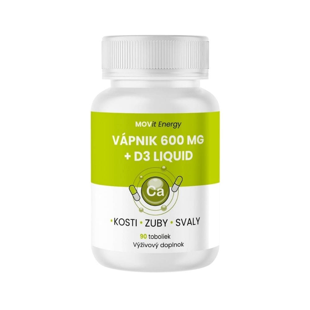 Vápník 600 mg + D3 liquid MOVit Energy 90 tobolek