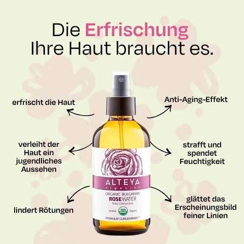 Rosenwasser Alteya Organics im Glas 240 ml