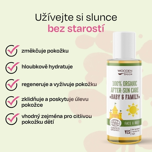 Dětský organický olej po opalování Baby & Family Wooden Spoon 100ml